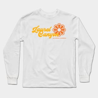 Retro Laurel Canyon flower logo - yellow Long Sleeve T-Shirt